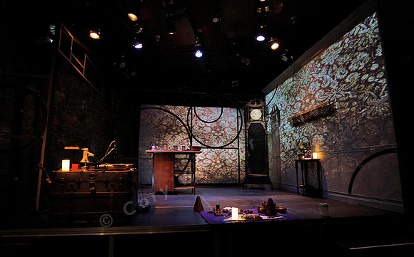 Prototype Festival Sunken Cathedral by Bora Yoon. Featuring Korean traditional dance and drumming artist Vong Pak, projections by Adam Larsen, set by Tom Lee, interaction design by R. Luke DuBois, and