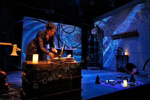 Prototype Festival Sunken Cathedral by Bora Yoon. Featuring Korean traditional dance and drumming artist Vong Pak, projections by Adam Larsen, set by Tom Lee, interaction design by R. Luke DuBois, and