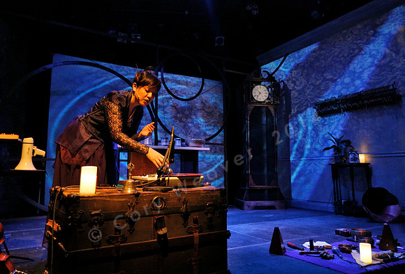 Prototype Festival Sunken Cathedral by Bora Yoon. Featuring Korean traditional dance and drumming artist Vong Pak, projections by Adam Larsen, set by Tom Lee, interaction design by R. Luke DuBois, and