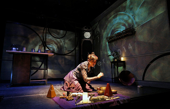 Prototype Festival Sunken Cathedral by Bora Yoon. Featuring Korean traditional dance and drumming artist Vong Pak, projections by Adam Larsen, set by Tom Lee, interaction design by R. Luke DuBois, and