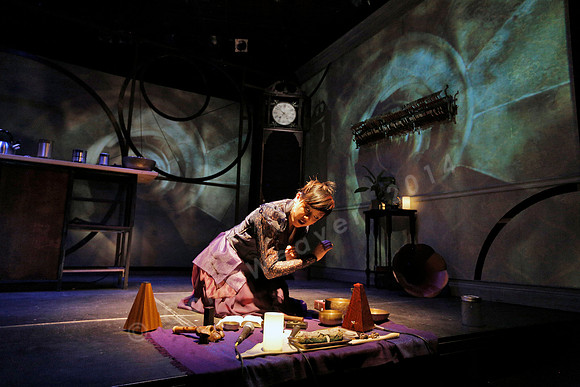 Prototype Festival Sunken Cathedral by Bora Yoon. Featuring Korean traditional dance and drumming artist Vong Pak, projections by Adam Larsen, set by Tom Lee, interaction design by R. Luke DuBois, and