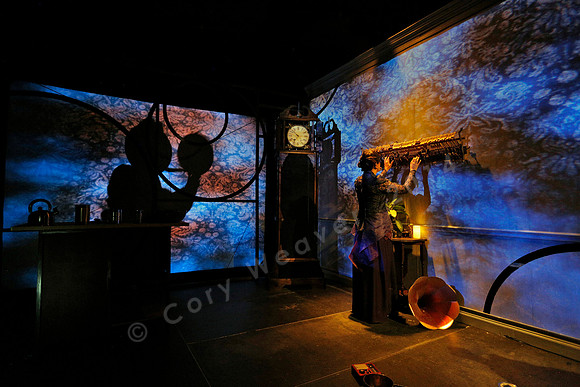 Prototype Festival Sunken Cathedral by Bora Yoon. Featuring Korean traditional dance and drumming artist Vong Pak, projections by Adam Larsen, set by Tom Lee, interaction design by R. Luke DuBois, and