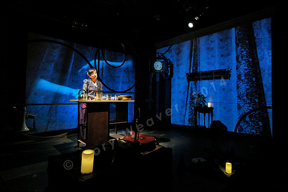 Prototype Festival Sunken Cathedral by Bora Yoon. Featuring Korean traditional dance and drumming artist Vong Pak, projections by Adam Larsen, set by Tom Lee, interaction design by R. Luke DuBois, and
