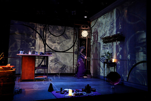 Prototype Festival Sunken Cathedral by Bora Yoon. Featuring Korean traditional dance and drumming artist Vong Pak, projections by Adam Larsen, set by Tom Lee, interaction design by R. Luke DuBois, and