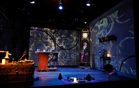 Prototype Festival Sunken Cathedral by Bora Yoon. Featuring Korean traditional dance and drumming artist Vong Pak, projections by Adam Larsen, set by Tom Lee, interaction design by R. Luke DuBois, and