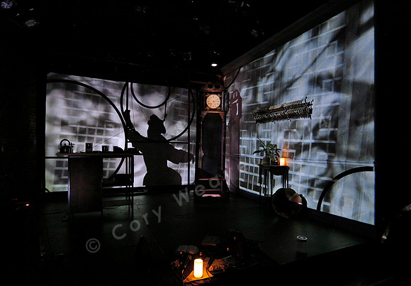 Prototype Festival Sunken Cathedral by Bora Yoon. Featuring Korean traditional dance and drumming artist Vong Pak, projections by Adam Larsen, set by Tom Lee, interaction design by R. Luke DuBois, and