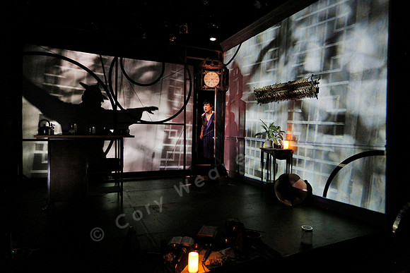 Prototype Festival Sunken Cathedral by Bora Yoon. Featuring Korean traditional dance and drumming artist Vong Pak, projections by Adam Larsen, set by Tom Lee, interaction design by R. Luke DuBois, and