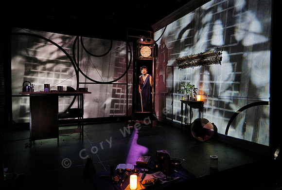 Prototype Festival Sunken Cathedral by Bora Yoon. Featuring Korean traditional dance and drumming artist Vong Pak, projections by Adam Larsen, set by Tom Lee, interaction design by R. Luke DuBois, and