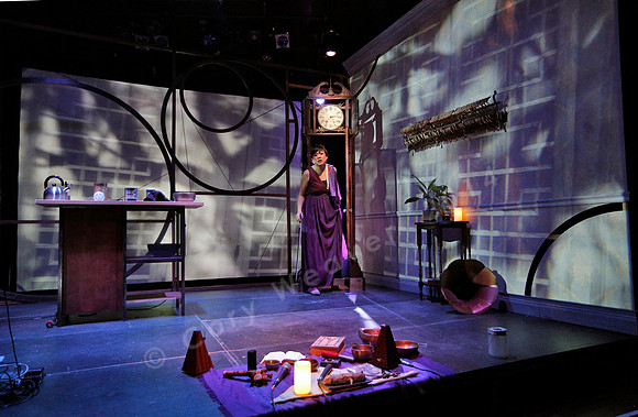 Prototype Festival Sunken Cathedral by Bora Yoon. Featuring Korean traditional dance and drumming artist Vong Pak, projections by Adam Larsen, set by Tom Lee, interaction design by R. Luke DuBois, and