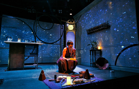 Prototype Festival Sunken Cathedral by Bora Yoon. Featuring Korean traditional dance and drumming artist Vong Pak, projections by Adam Larsen, set by Tom Lee, interaction design by R. Luke DuBois, and