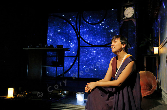 Prototype Festival Sunken Cathedral by Bora Yoon. Featuring Korean traditional dance and drumming artist Vong Pak, projections by Adam Larsen, set by Tom Lee, interaction design by R. Luke DuBois, and