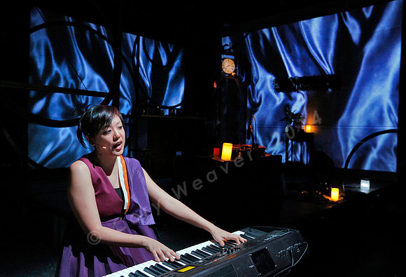 Prototype Festival Sunken Cathedral by Bora Yoon. Featuring Korean traditional dance and drumming artist Vong Pak, projections by Adam Larsen, set by Tom Lee, interaction design by R. Luke DuBois, and