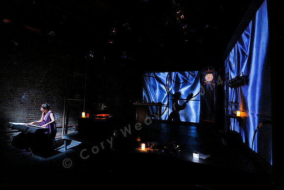 Prototype Festival Sunken Cathedral by Bora Yoon. Featuring Korean traditional dance and drumming artist Vong Pak, projections by Adam Larsen, set by Tom Lee, interaction design by R. Luke DuBois, and