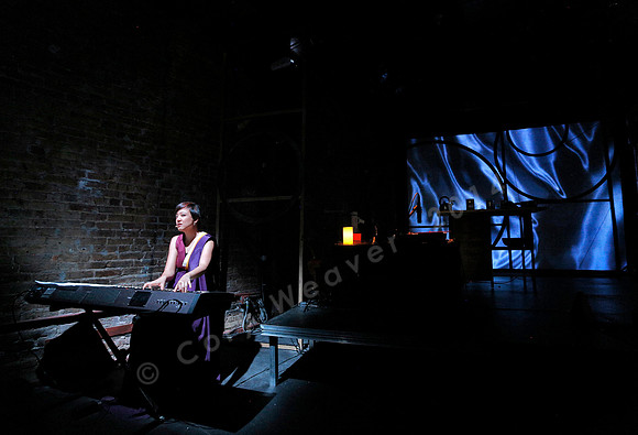 Prototype Festival Sunken Cathedral by Bora Yoon. Featuring Korean traditional dance and drumming artist Vong Pak, projections by Adam Larsen, set by Tom Lee, interaction design by R. Luke DuBois, and