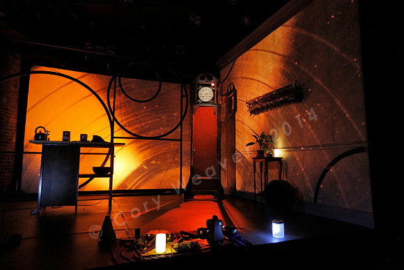 Prototype Festival Sunken Cathedral by Bora Yoon. Featuring Korean traditional dance and drumming artist Vong Pak, projections by Adam Larsen, set by Tom Lee, interaction design by R. Luke DuBois, and