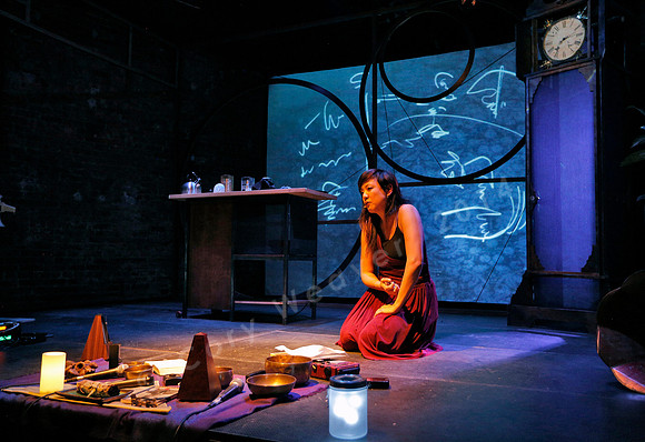Prototype Festival Sunken Cathedral by Bora Yoon. Featuring Korean traditional dance and drumming artist Vong Pak, projections by Adam Larsen, set by Tom Lee, interaction design by R. Luke DuBois, and