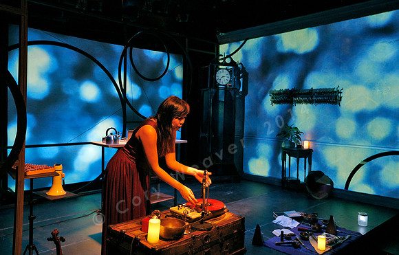 Prototype Festival Sunken Cathedral by Bora Yoon. Featuring Korean traditional dance and drumming artist Vong Pak, projections by Adam Larsen, set by Tom Lee, interaction design by R. Luke DuBois, and