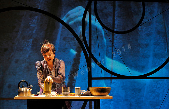 Prototype Festival Sunken Cathedral by Bora Yoon. Featuring Korean traditional dance and drumming artist Vong Pak, projections by Adam Larsen, set by Tom Lee, interaction design by R. Luke DuBois, and