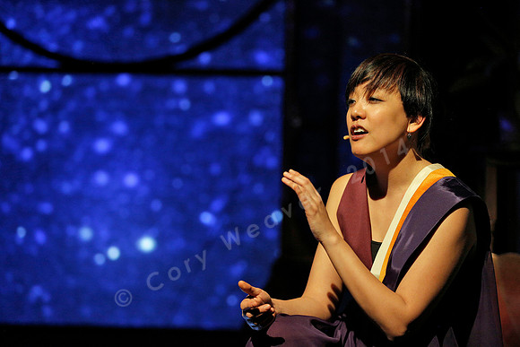 Prototype Festival Sunken Cathedral by Bora Yoon. Featuring Korean traditional dance and drumming artist Vong Pak, projections by Adam Larsen, set by Tom Lee, interaction design by R. Luke DuBois, and