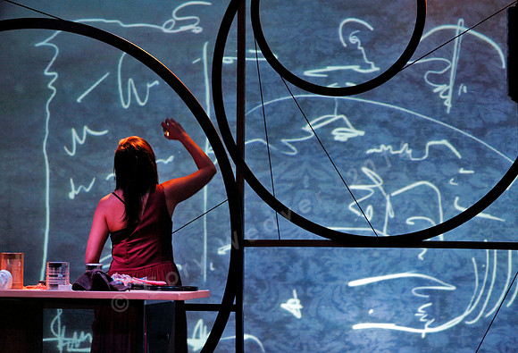 Prototype Festival Sunken Cathedral by Bora Yoon. Featuring Korean traditional dance and drumming artist Vong Pak, projections by Adam Larsen, set by Tom Lee, interaction design by R. Luke DuBois, and