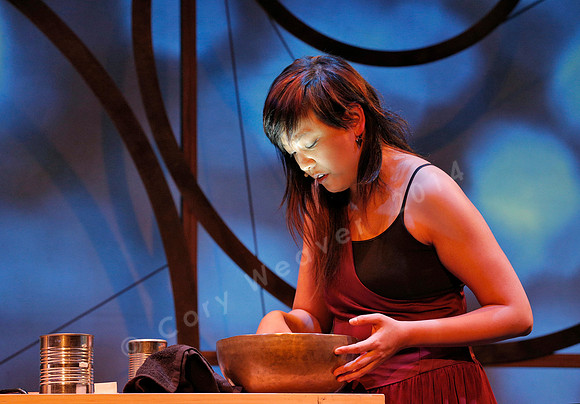 Prototype Festival Sunken Cathedral by Bora Yoon. Featuring Korean traditional dance and drumming artist Vong Pak, projections by Adam Larsen, set by Tom Lee, interaction design by R. Luke DuBois, and